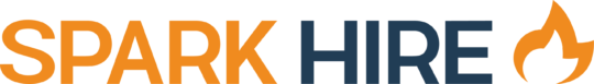 Spark Hire Vertical Logo - Blue Background